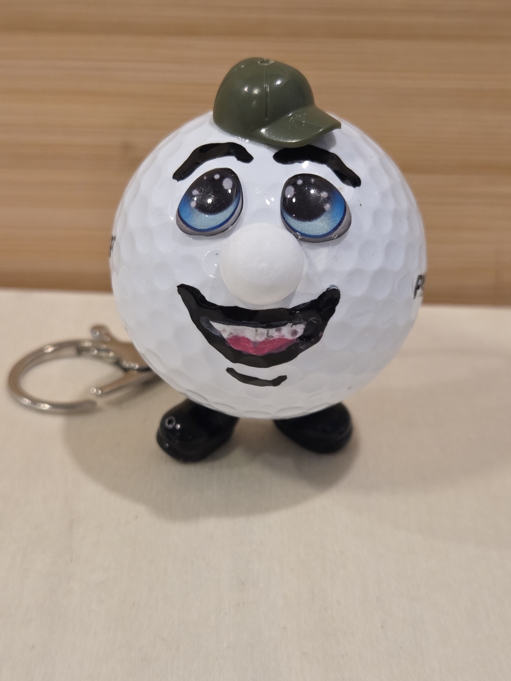 Upcycled Golf Ball Buddy Keychain Bag Charm Golf Bag Marker Hand Painted